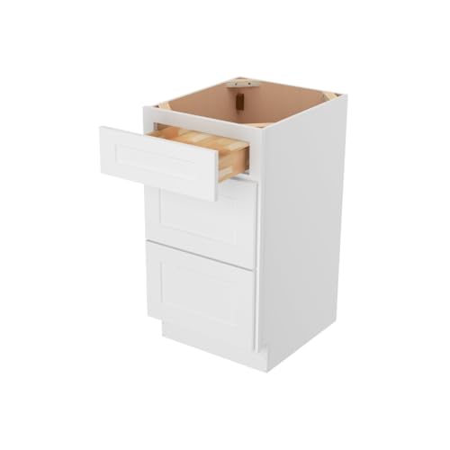 Image of Furinno Shaker Bath Vanity Cabinet Without Top, Ready to Assemble, 21 D x 18 W x 34.5 H, White