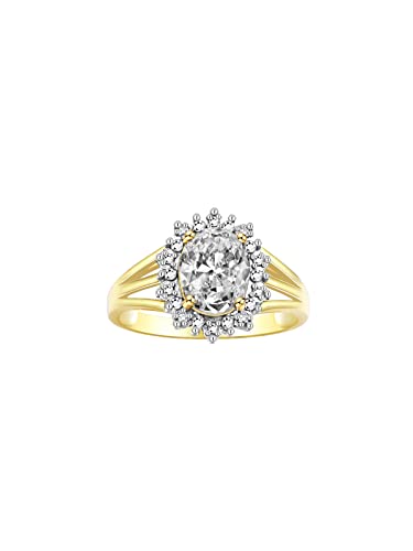 Image of Rylos Women's Yellow Gold Plated Silver Princess Diana Ring & Pendant Set. Gemstone & Diamonds, 9X7MM Birthstone. Matching Friendship Jewelry, Sizes 5-10.