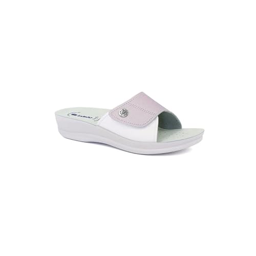 Inblu Ciabatte Donna Anatomiche Pantofole Estive Fascia Strappo Regolabile Traspirante Morbide Aperta Linea Benessere VR0061 (Rosa, 40)