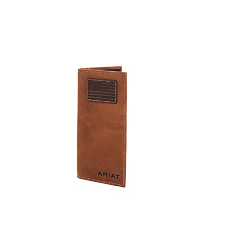 Ariat A3548344 Men'S Rodeo Wallet, Medium Brown Genuine Leather, Usa Flag Patch thumb #4