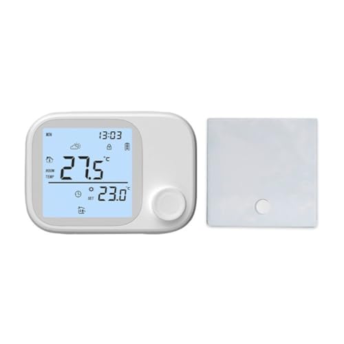 QOXEZY Tuya - Termostato inteligente inalámbrico para RF433, ideal para el hogar con Tuya y tamaño inalámbrico, 118 x 24 x 86 mm, hecho de plástico con un solo clic de ahorro de energía (sin WiFi)