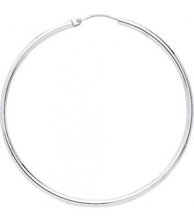 Créoles Or Blanc 750 Boucles d'Oreilles 2mm 45mm DESSA pour femme