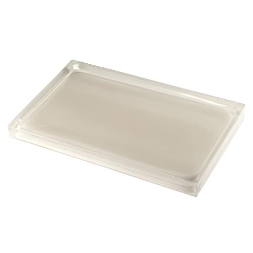 IZOD – Vanity Tray, Clear Hand-Painted Resin with Linen Design, Modern Home Decor – Perfect for Organizing Toiletries, Cosmetics and Bathroom Essentials (Marina) by IZOD - Used condition - US$21.09