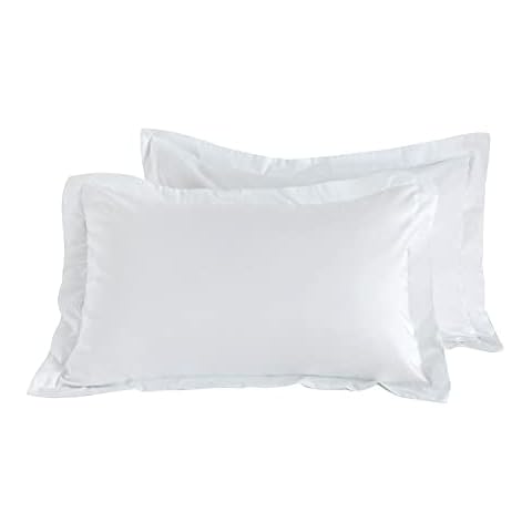 YuHeGuoJi White Pillow Shams Queen Size Set of 2 100% Egyptian Cotton Decorative Ruffled Pillow Cases Off White Pillow Covers Hotel Collection Pillow Protectors Envelope Closure 2 Pack 20X30 Cover