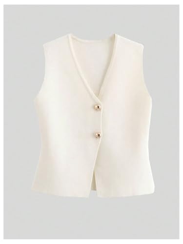 GORGLITTER Women's Sleeveless Metallic Knit Tops Fashion Vest Business Casual Cardigan Western Country Concert Outfits3