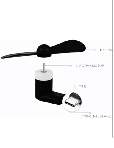 Image of Combo of 2 Pcs. Mini Type-C F an M ini Fan 2-Blade Fan High Speed USB F an, M ini Mobile Cooler, Mini fan Support with All Android & Type-C Smatphones (Multi-colour)