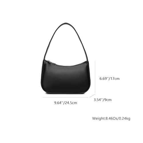 Women's Shoulder Bag Purse Simple One-Shoulder Underarm Bag Lightweight and Practical (PU/Black)2