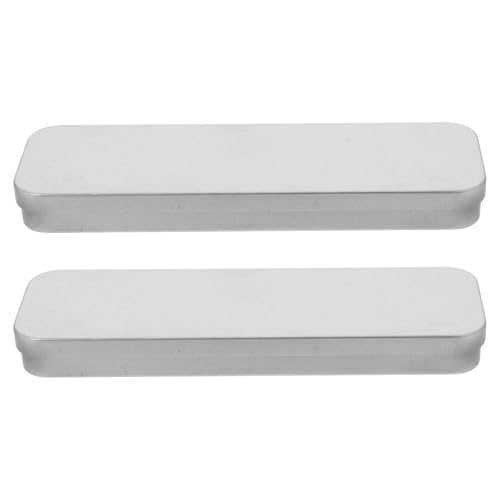 VINTORKY Estuche Rectangular de Hojalata para Bolígrafos y Lápices, Organizador Elegante de 2 Piezas Protección Superior Adecuado para Estudiantes y Uso Escolar