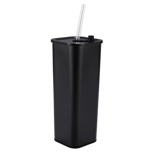 DEQIANG Tumbler with Sraw and Lid, Travel Mug Water Tumbler, Vacuum Insulated Cup,Steel Insulated Tumbler (Black, 20 oz)