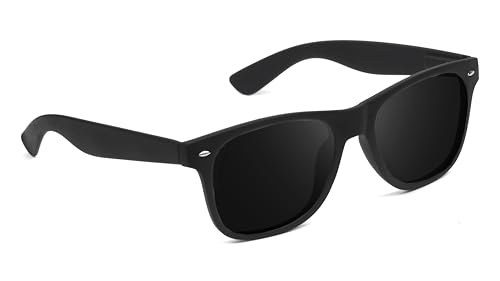 Image of HAZON Premium Rubber Coated UV400 Protected Goggles For Men | Stylish Sunglasses | Driving, Riding, Anti glare Glasses (Way BK 55) (Black)