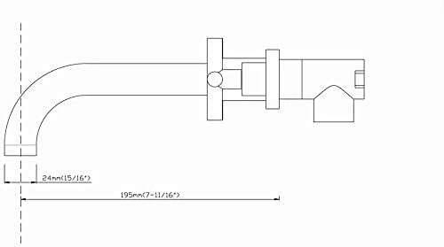 Sumerain Wall Mount Bathroom Faucet,Cross 2-Handle In Modern Chrome Finish,Rough-In Valve Included #TOP3