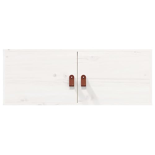 Étagère en pin pour salon et cuisine meuble suspendu blanc lot de 2 - 5