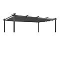 PURPLE LEAF Pergola Shade Cover for 12' X 16' Deck Porch Outside Outdoor Retractable Durable Fabric Canopy Replacement Top Only Gray
