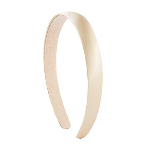 Cerchietto per capelli in raso - cerchiello capelli rigido e flessibile, sottile con larghezza 2 cm - (Beige)