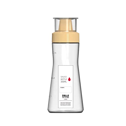 オイルボトル 350ML 目盛り付き ドレッシングボトル 家庭用 業務用 調味料入れ 調味料ボトル マヨネーズ ソース ディスペンサー 5連注ぎ口/オレンジ