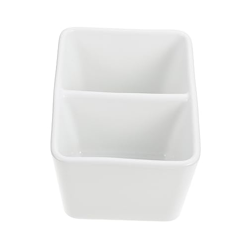 TOPPERFUN Ceramic Paint Palette, 2.7x5.1x3.7in Large Capacity Paintbrush Washer, White Porcelain Watercolor Painting Dish, Artist Paint Tray for Calligraphy or Watercolor Gouache Painting