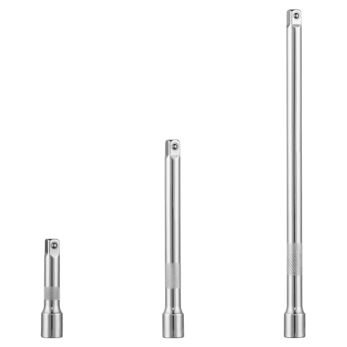 Nikcrlo Rallonge 1/4', jeu de rallonges de clé à douille (2, 4, 6'), acier au chrome vanadium