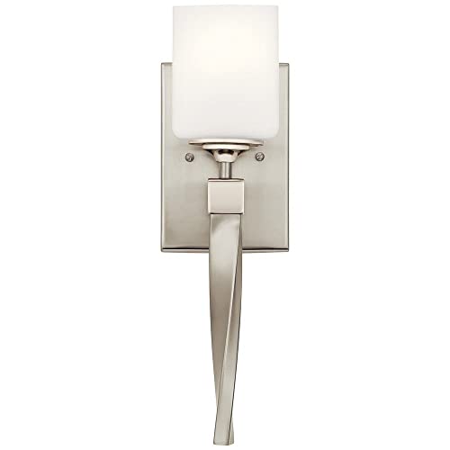 Image of KICHLER Marette 5 inch 1 Light Wall Sconce with Satin Etched Cased Opal Glass in Brushed Nickel