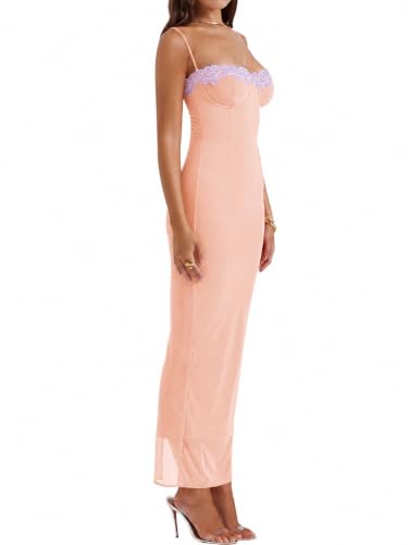 Image of Zebaexf Women Slip Maxi Dress Sleeveless Backless Bodycon Party