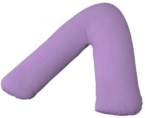 R&Z Plain Pack of 2 Polycotton Back & Neck Support V Shaped Pillowcase Orthopedic/Pregnency/Nursing Pillow Case (Lilac)