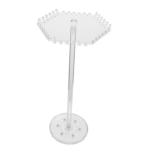 VALICLUD Acrylic Necklace Organizer - Rotating Necklace Holder Hanger - Clear Jewelry Organizer - Jewelry Hooks Display Stand For Bracelets Chain Storage