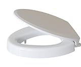 CYRRET 3 Inch Elevated Toilet Seat Riser, Raised Toilet Seat Enlongated Bowl (18.5