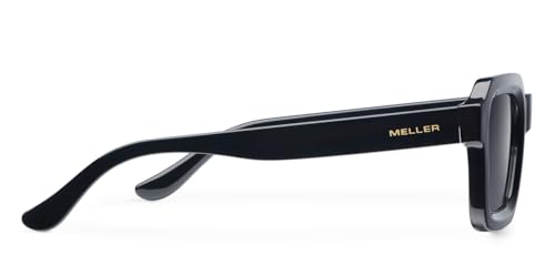 Image of Meller by Lenskart | Nayah | Black Full Rim Sunglasses | Large Hexagonal Frame | Polarised and UV Protection | Contemporary Styles for Men & Women | Designed in Barcelona