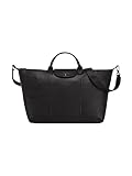 Longchamp 'Large Cuir Leather Top Handle Tote Shoulder Travel Bag, Black