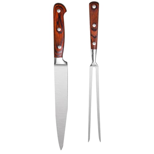 Juego de 2 Utensilios para Parrilla Acero y Madera