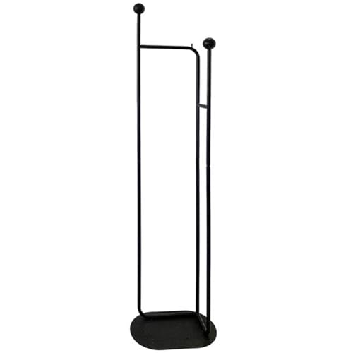 Heavy duty Garment rack Nordic Metal Clothes Rail, Heavy Duty Clothing Rack For Hanging Clothes, Freestanding Coat Rack For Bedroom And Office, Space-saving Clothes Organizer, 43X26X177CM (Black )