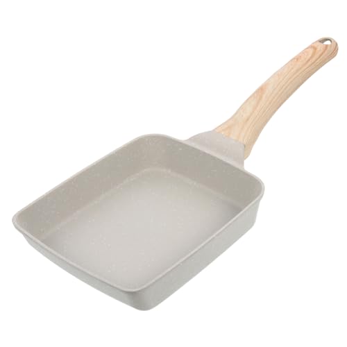 Zerodeko Sartén Antiadherente Multifuncional de Piedra Médica Sartén de Cocina Portátil con Mango para Cocción Rápida y Uniforme para Tortillas y Pancakes Color Beige