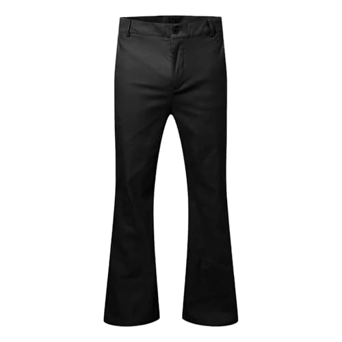 evzosrz Mens Slim Fit Bell Bottom Pants Business Stretch 70s Disco Pants Retro Flared Trouser Fashion Dress Pant with Pockets2