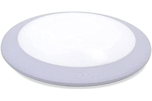 BarcelonaLED Fumagalli Applique extérieure et intérieure Plafonnier IP66 étanche au plafond ou au mur rond Ø275 mm Gris résine avec douille E27 pour terrasse Jardin...