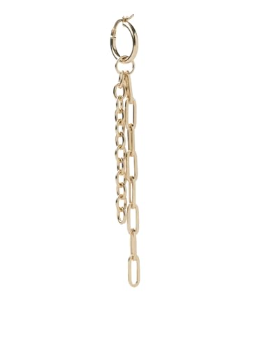 Boucle d'oreille simple brillante or 18 carats et argent 925 maille paperclip 79mm