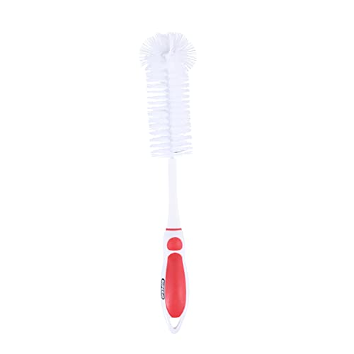 Image of Superio Baby Bottle Brush Cleaner, Red, Rubber and Silicone Grip, Ideal for Stainless Steel and All Bottle Materials