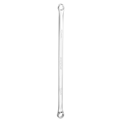 Image of HARFINGTON Double End Box Wrench 10 x 11 mm Metric 12 Point 0 Degree Offset Extra Long Double End Box Ratcheting Wrench CR-V Polished Long Spanner Tools for Repairs