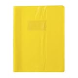  Lote de 20 protectores de cuaderno Grano Madras 17x22, PVC 22/100, color amarillo, con solapas marcapáginas y soporte para etiquetas