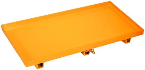 Drum Spill Containment Pallet, Leak-Proof Stackable Platform with Drain Outlet for Safe Chemical and Oil Storage 65x65x15CM,Yellow(Wheels)-65x65x15CM