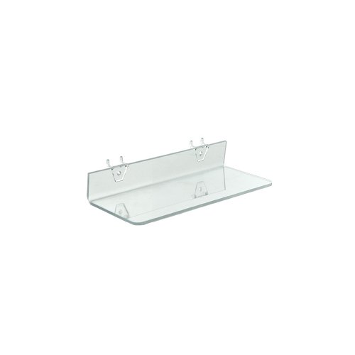 Azar Displays 556017 Clear Acrylic Shelf for Pegboard or Slatwall (4 Pack)