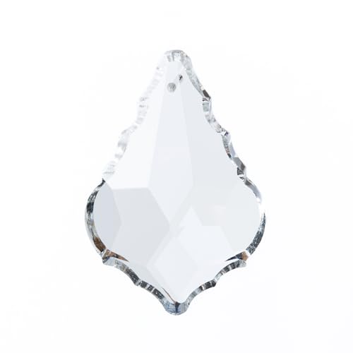 ORION LIGHTSTYLE Colgante de cristal, 50 x 34 mm, lámpara de araña K9, cristal de repuesto, forma de péndulo, ovalado, transparente