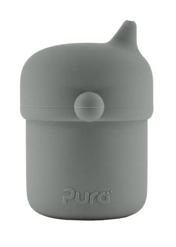Image of Pura my-my Silicone Sippy Cup 5oz/150ml - Training Cup, Reusable, Platinum Food Grade Medical Grade, Spill Proof Cups for Kids, Toddlers, Babies & Infants (Slate)