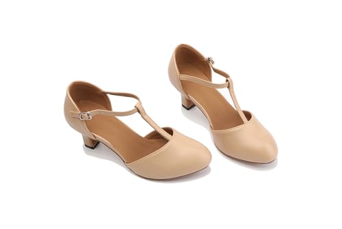 Women's T-Strap Character Dance Shoes Non-Slip Ballroom Dance Heels for Latin Salsa Tango2