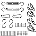 Tenda a Vela Rettangolare,Kit di Fissaggio e Installazione, 42 Pezzi Heavy Duty Tenda Parasole Super Sun Shade Vela Hardware Kit l'Installazione per Sicura diTende a Vela Quadrate