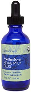 Motherlove More Milk Plus Alcohol-Free Organic Herbal Breastfeeding Supplement for Lactation Support, 2 oz Liquid Tincture