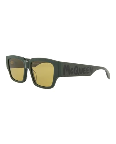 Alexander McQueen Square/Rectangle Sunglasses Green Green Yellow Luxury Eyewear Made In Italy Acetate Frame Designer Fashion for Everyday Luxury2
