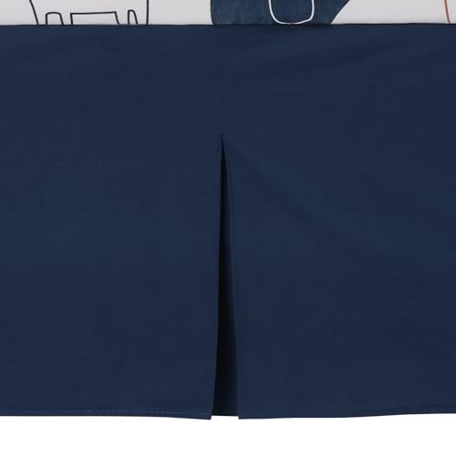 Image of Lambs & Ivy Playful Elephant Blue /White Cotton 3-Piece Baby Crib Bedding Set