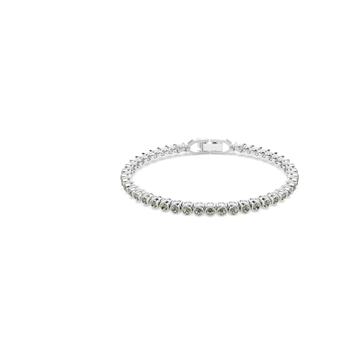 Swarovski Imber Emily Tennis bracelet, Round cut, Black, Rhodium finish