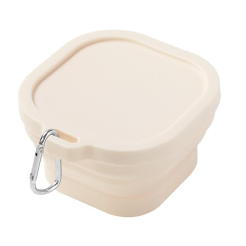 Fiozwea ポータブル アウトドア 旅行 シリコン 折りたたみ 小型 スクエアボウル ランチボックス カトラリーセット 食品グレード シリコン インスタントラーメンボウル 省スペース 大容量 (750ML,B)