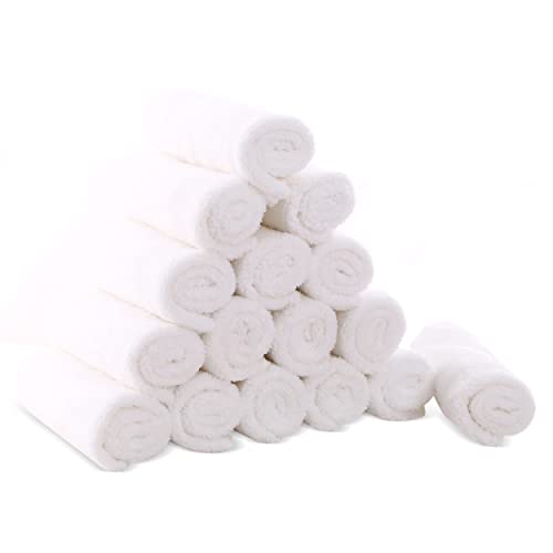 Image of Cute Castle Ultra-Soft Baby Washcloths, 16 Pack - 9" by 9", Gentle on Sensitive Skin for Face and Body, Plush, Super Absorbent Wash Clothes for Girls and Boys, White