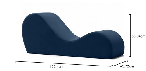 Avana Sleek Chaise Lounge Yoga Stretch Relaxation Made in USA 60D x 18W x 26H In., Ink Blue